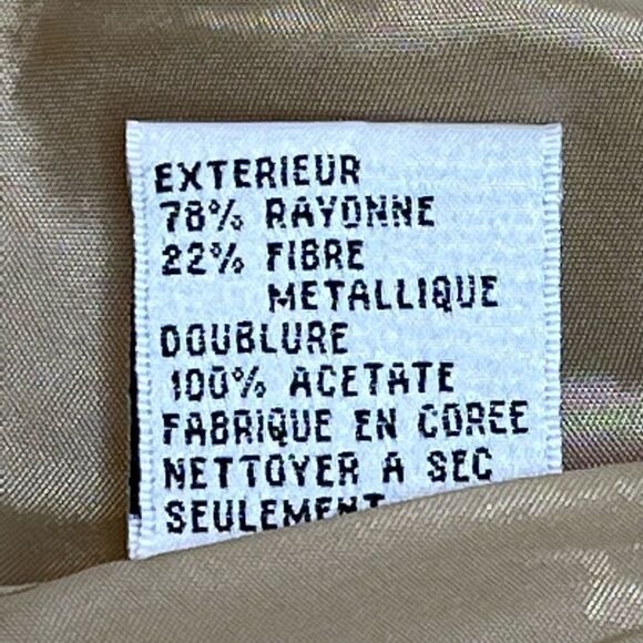 Talbots vintage metallic gold lace overlay evening jacket size 4 - Picture 15 of 16